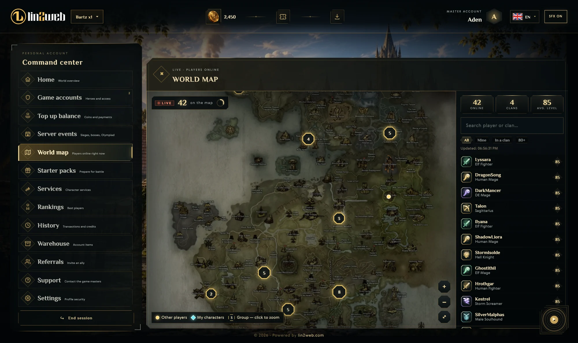 Live world map