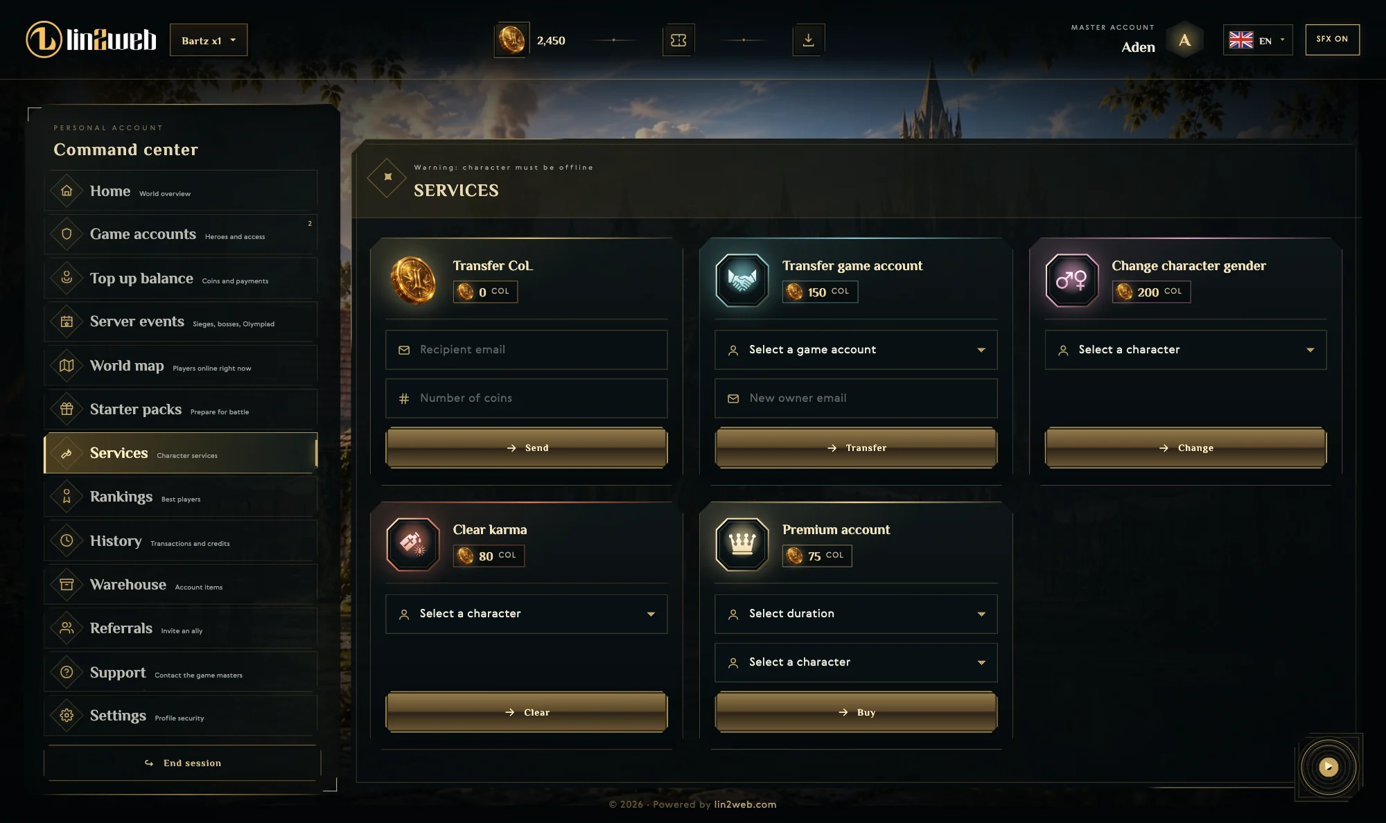 Character services