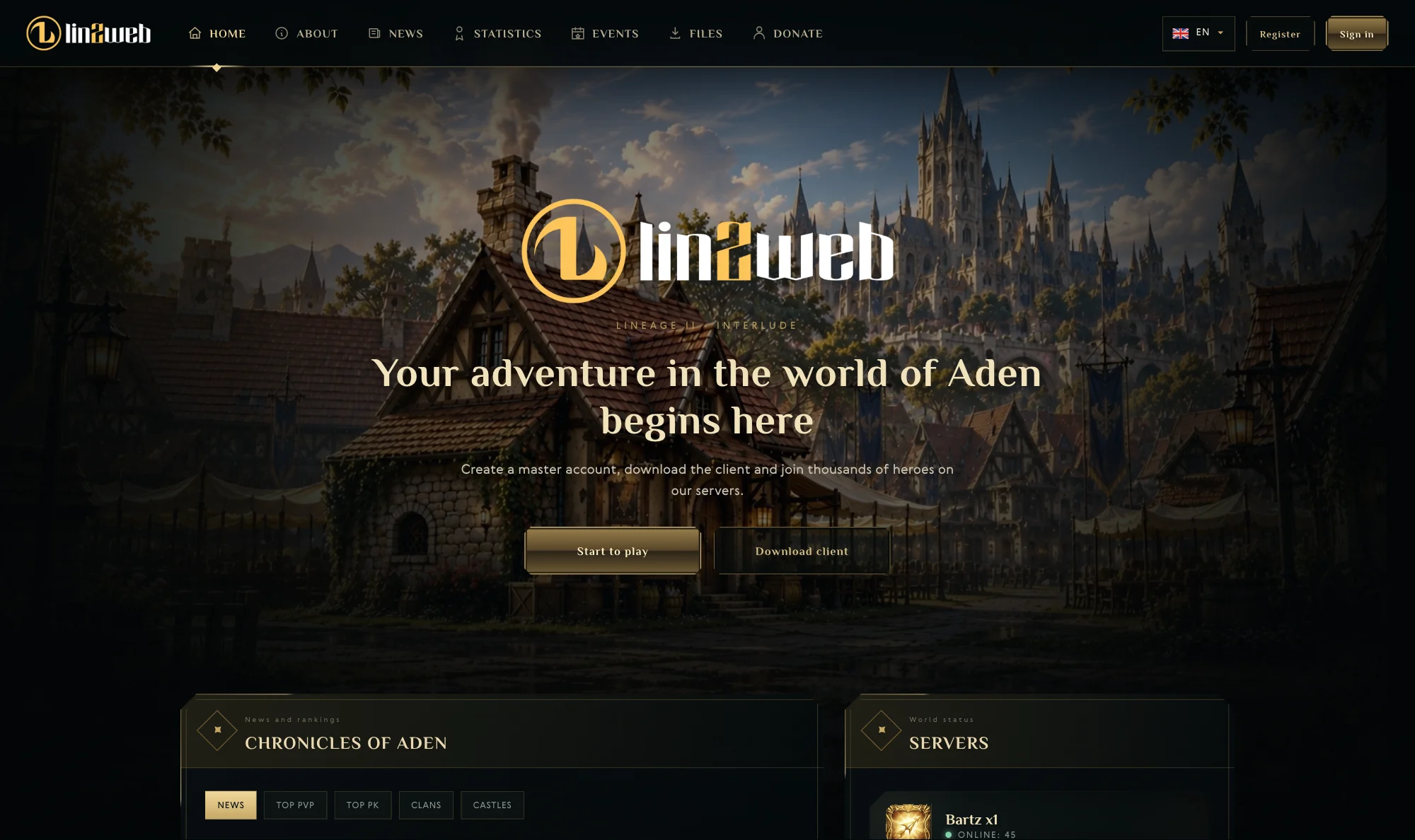 Public site home page